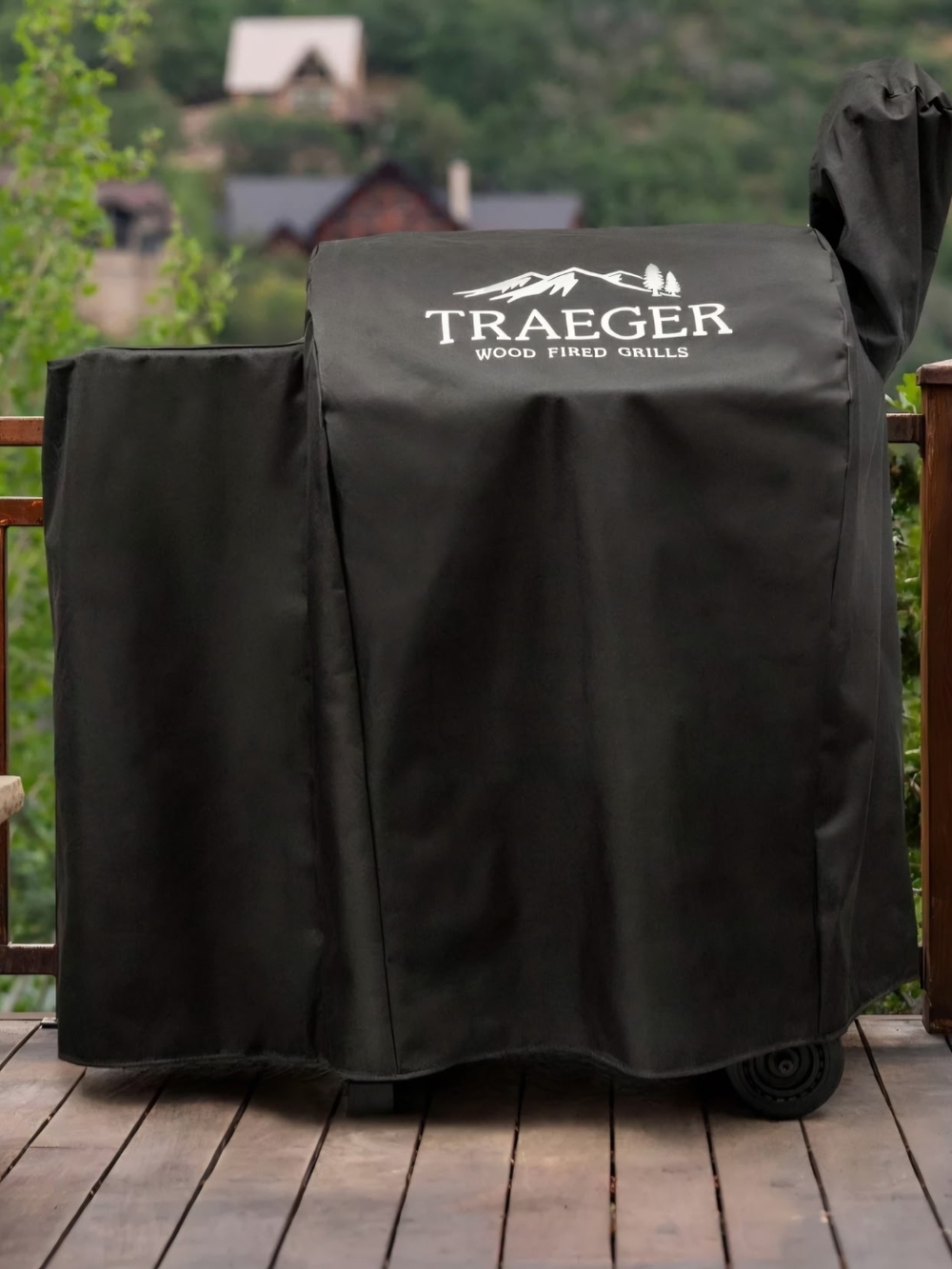 Black Grill Cover for Wood Fired Grills